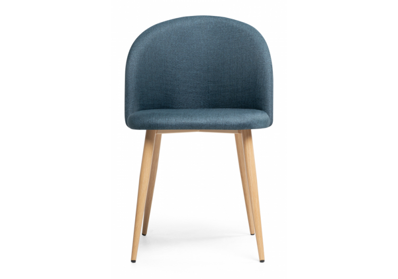 Стул на металлокаркасе Aldo blue / wood (50x50x77,5)