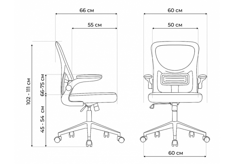 Офисное кресло Konfi light gray / white (60x66x102)