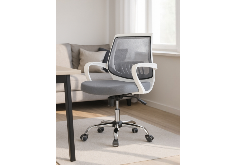 Компьютерное кресло Ergoplus light gray / white (57x63x91)