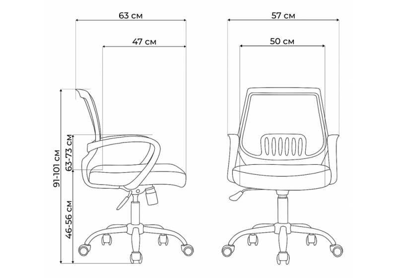 Компьютерное кресло Ergoplus light gray / white (57x63x91)