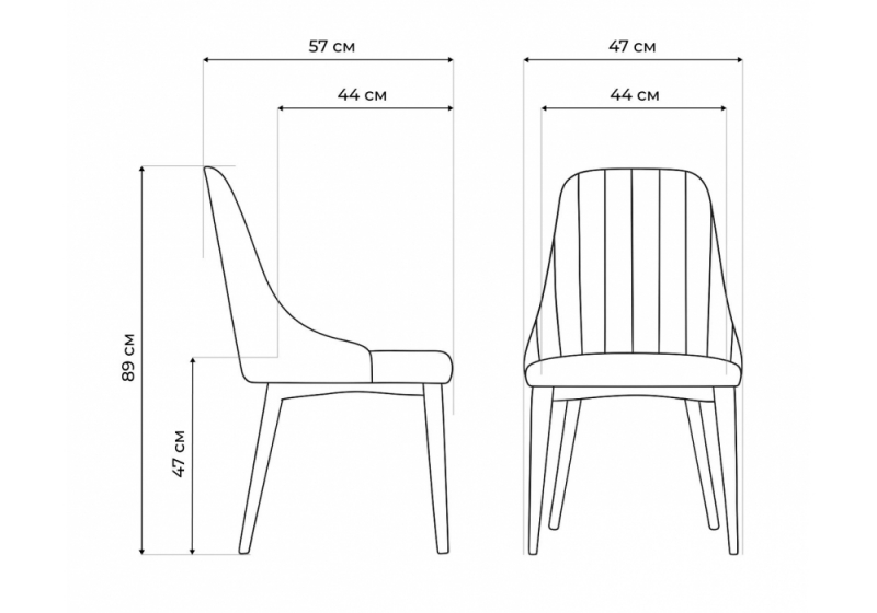 Стул на металлокаркасе Kora gray / black (47x57x89)