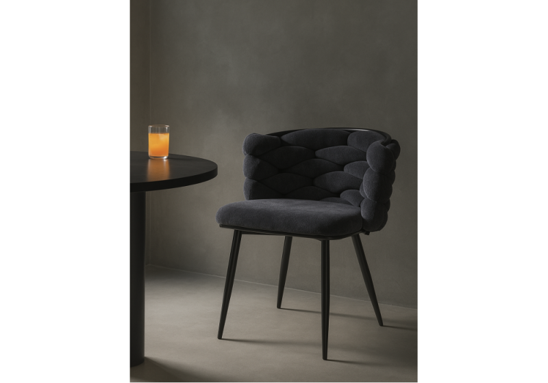 Стул на металлокаркасе на металлокаркасе Rendi gray-blue / black (64x70x77)