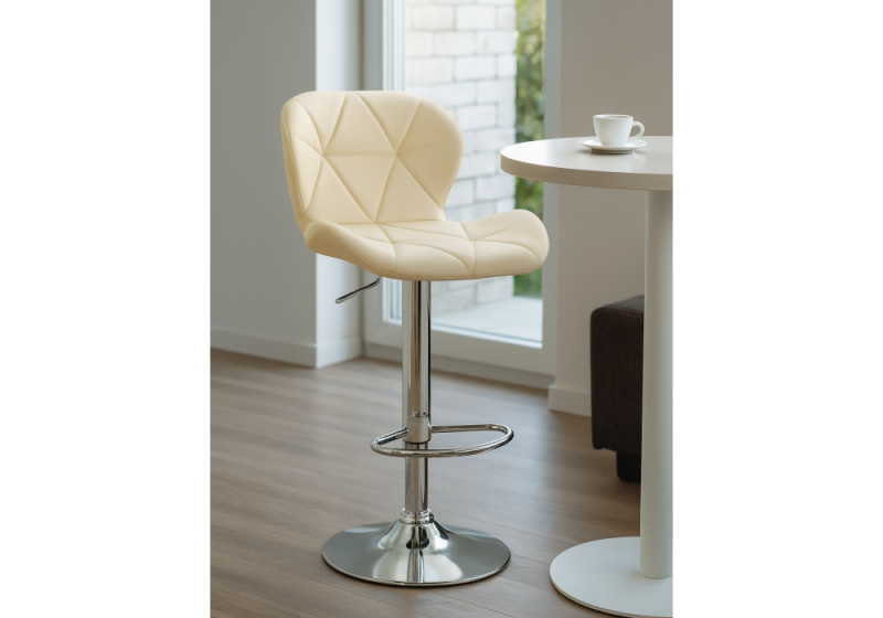Барный стул Trio beige / chrome (48x52x86)