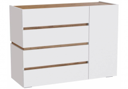 Комод Атлон белый / дуб вотан (119x46x89,6)