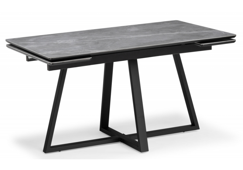Керамический стол Керамический стол Памелла 140(200)х80 larka grey / черный (80x75). 