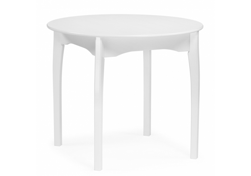 Стол деревянный Распи круглый 90(120)х90х76 белый (90x76). 