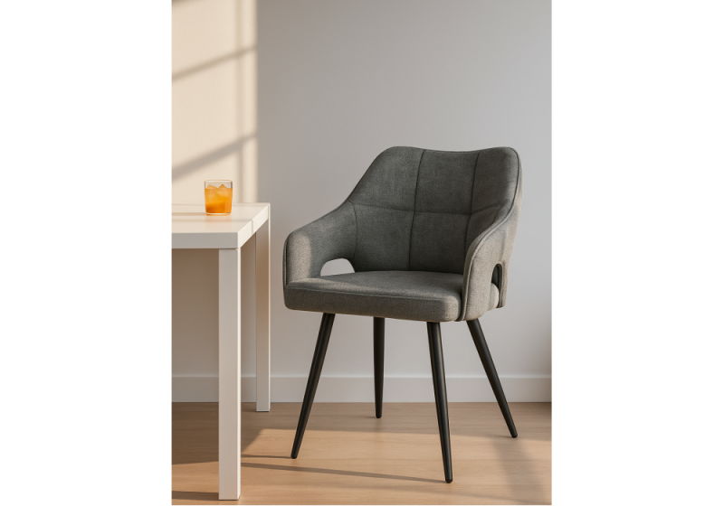 Стул на металлокаркасе Hera dark gray / black (55x60x78)