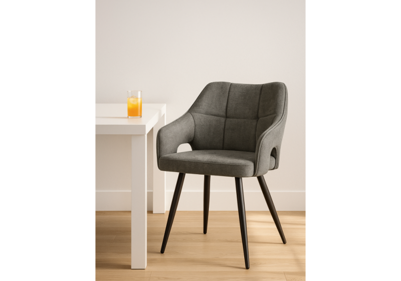 Стул на металлокаркасе Hera dark gray / black (55x60x78)