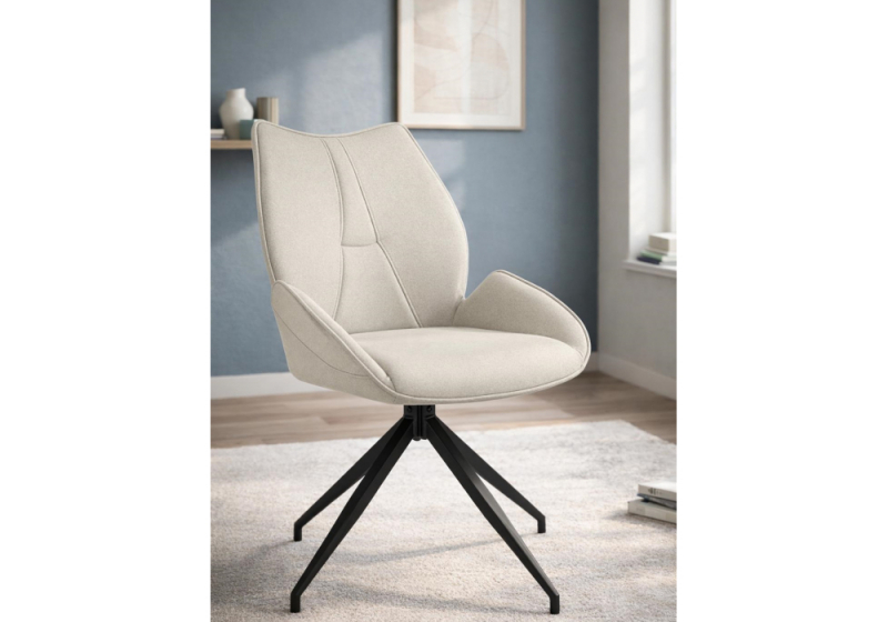 Стул на металлокаркасе Miranda 360 крутящийся beige / black (54x61x90)