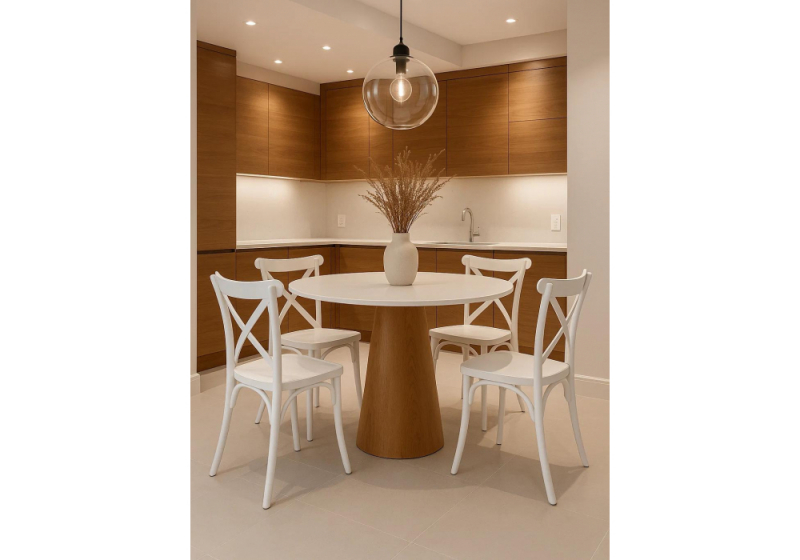 Стол деревянный Huge 120х75 white / brown (120x75)