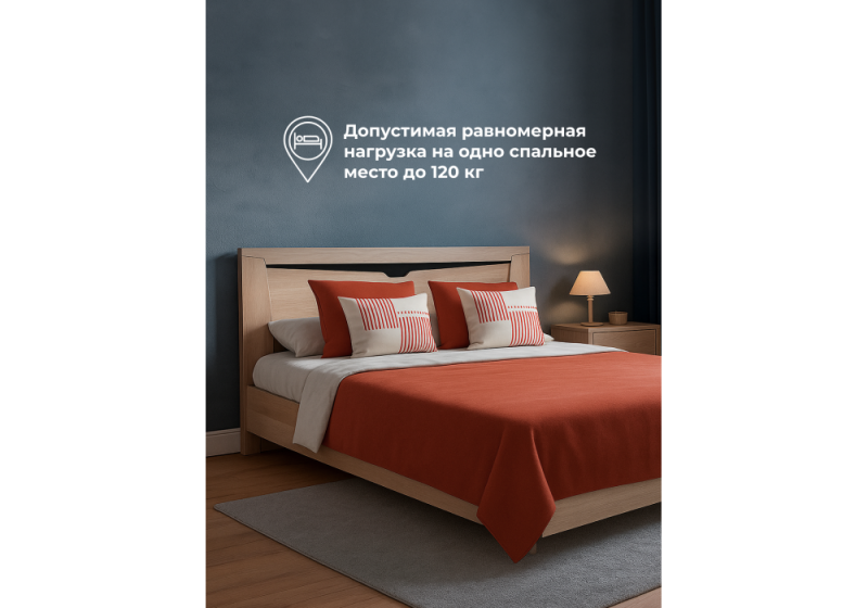 Кровать Магантия 160х200 с ПМ парящая дуб баррик (168,4)