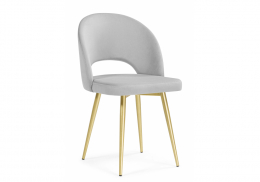 Стул на металлокаркасе Курбис светло-серый (zd 960) / золотой (48x55x85)