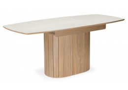 Керамический стол Люмен 140(180)х80 carmen light grey / дуб американский (80x76,5)