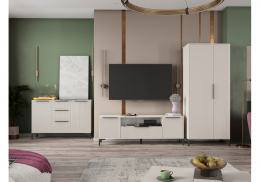Готовая гостиная Иадама кашемир / кашемир комплектация 2 (374,1x54,3x196)
