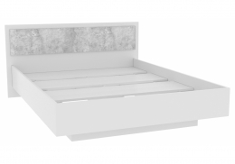 Кровать Лунара 160x200 белый / бетон светлый