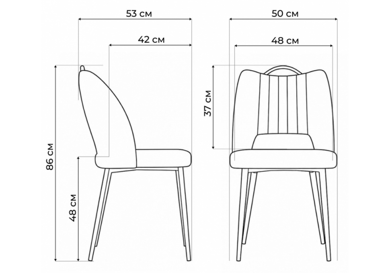Стул на металлокаркасе Barton beige / black (50x53x86)