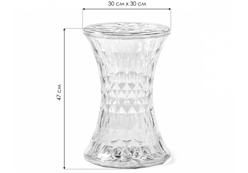 Журнальный стол Button 30x47 clear (30x30x47)