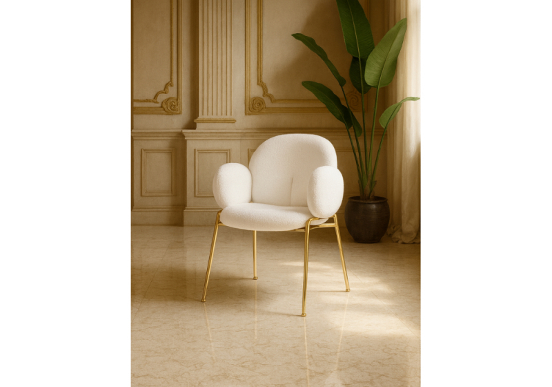 Стул на металлокаркасе Kalipso white / gold (62x60x85)