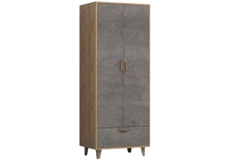 Шкафы Эго Шк-1 на ножках дуб крафт золотой / камень темный (80x51x201,9). 