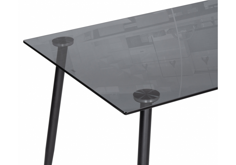 Стол стеклянный Smoke 120х80х75 clear gray / black (80x75)