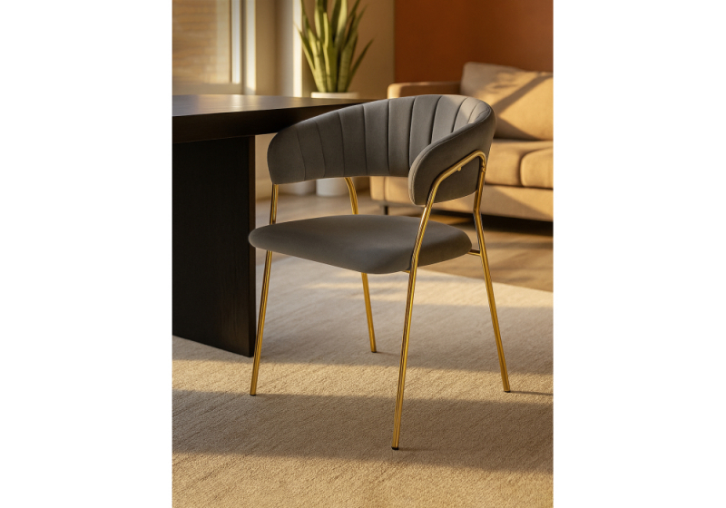 Стул на металлокаркасе Kamelia 1 dark gray / gold (60x52x79)